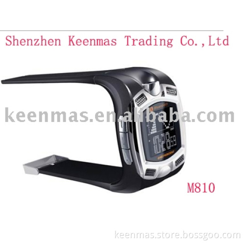 Smart Watch Mobile Phone M810 Tri-band Touchscreen 1.3MP Camera with bluetooth,vibration function,four loudspeaker,and MP3...